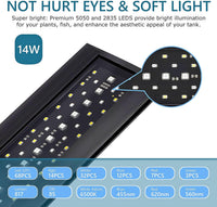 hygger Clip On 24/7 Lighting Aquarium LED Light - 14W for 12~20in Tank - image 3