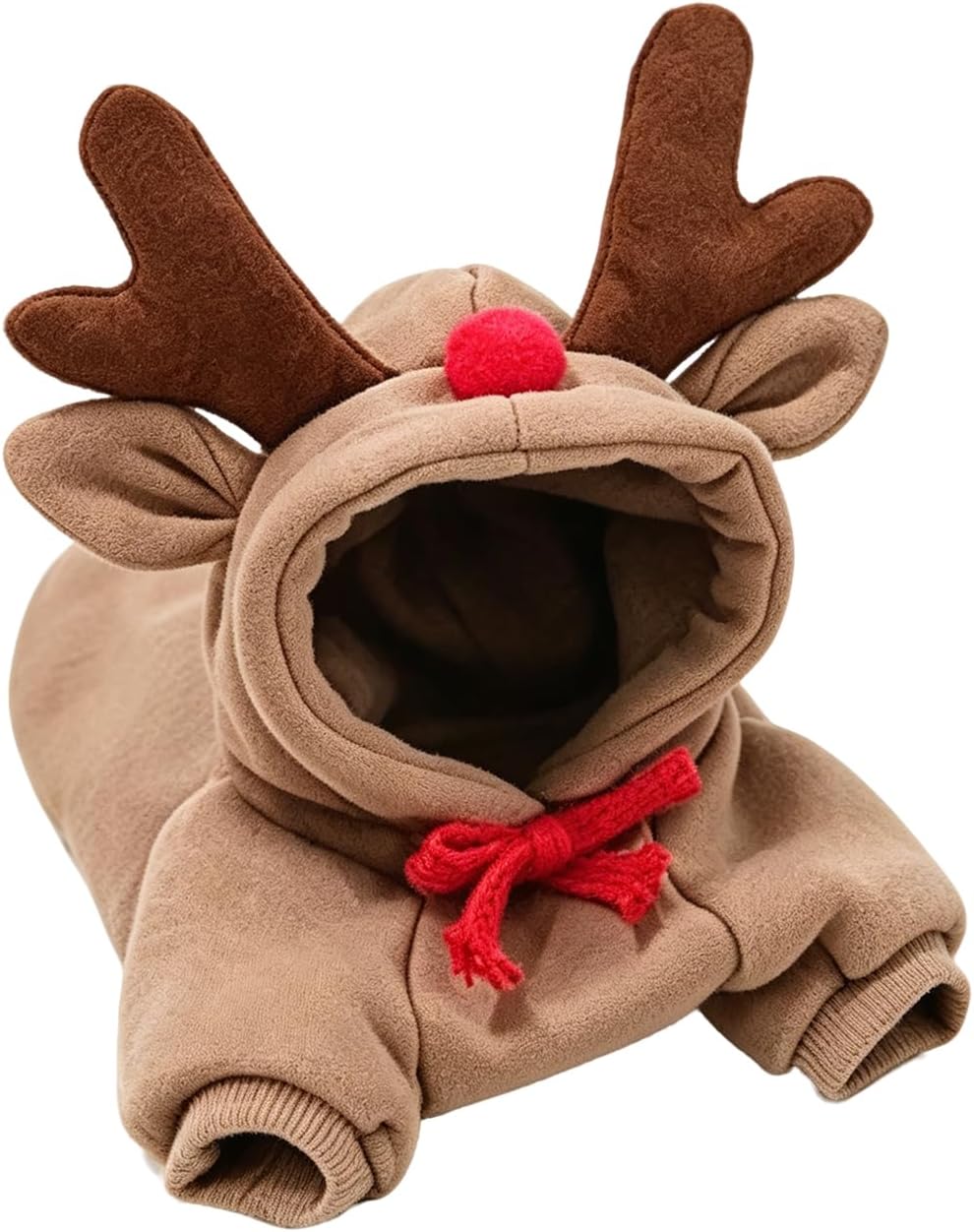 Warm Fleece Lined Dog Hoodie Winter Cute Coat Frog Costume S – Essentials for Dogs - Coffee / L