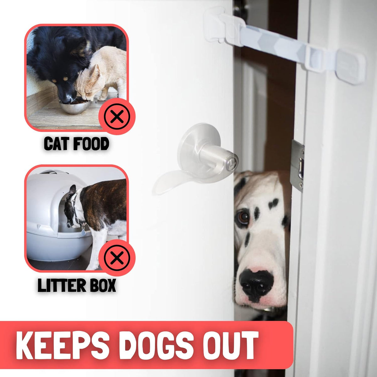 Door Buddy Pet Door Latch for Cats - Grey Strap - image 3