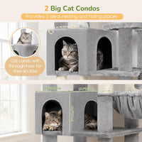 Globlazer 82in Extra Large Cat Tree Tower for Indoor Cats Large Adult - 82inch / Light Grey - image 3