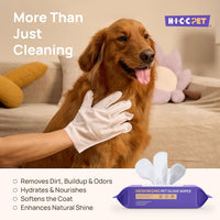 HICC PET Dog Wipes for Dogs & Cats, Glove Design - Coconut Scent / 6 PCS - image 3