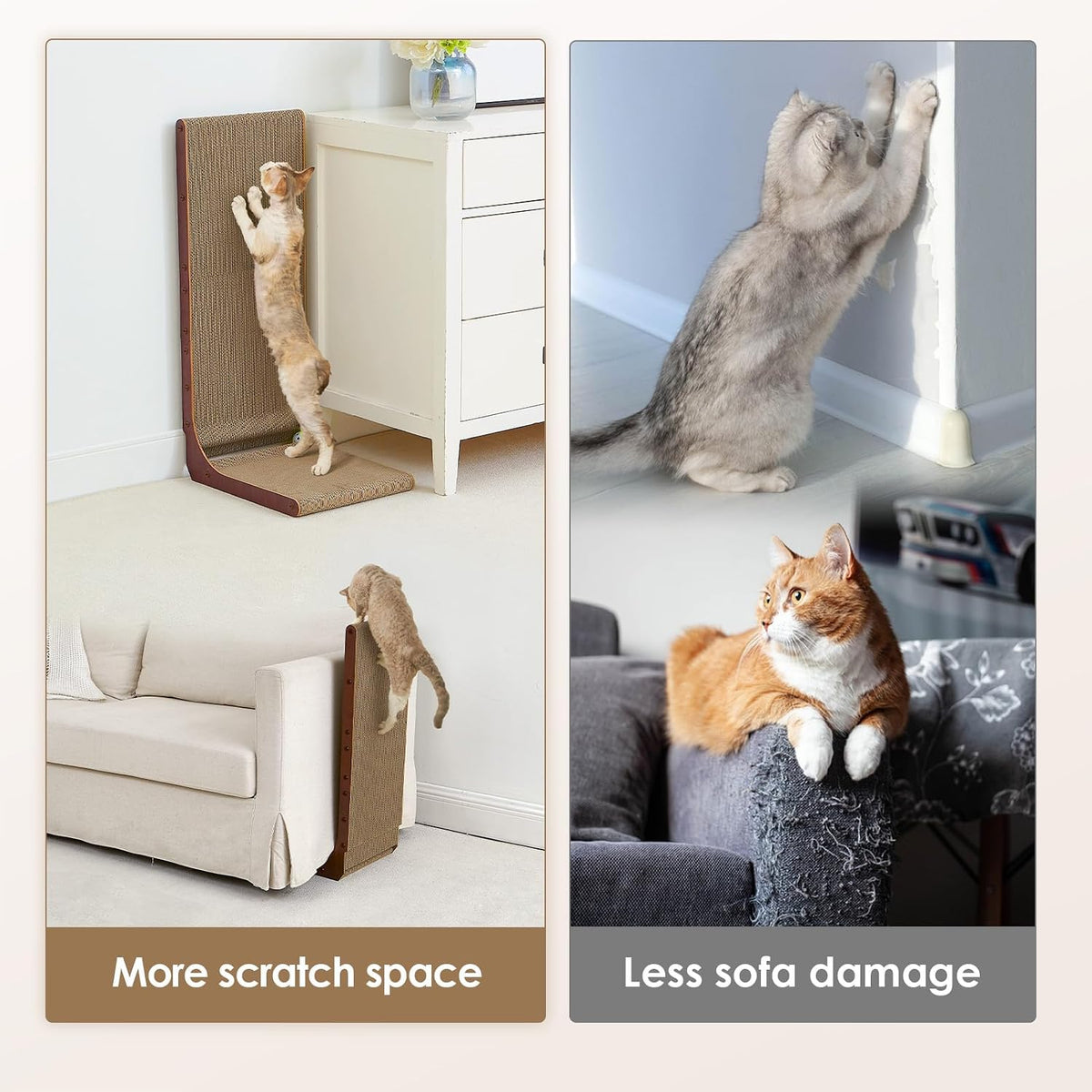 EHEYCIGA Cardboard Cat Scratcher for Indoor Cats - Dark Brown / 11.4x9.75x19 - image 3