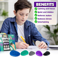 Fidget Toys Adults Sensory Stone: 6 Pack Textured Worry Stone - 6pcs - image 3