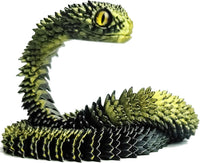 24in 3D Printed Snake Toys, Flexible 3D Printed Animal - Black Gold / 24in