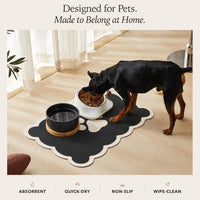 Scalloped Dog Feeding Mat, Beige White, 14" X 19” – Essentials for Dogs - Classic / 19"L x 14"W - image 3