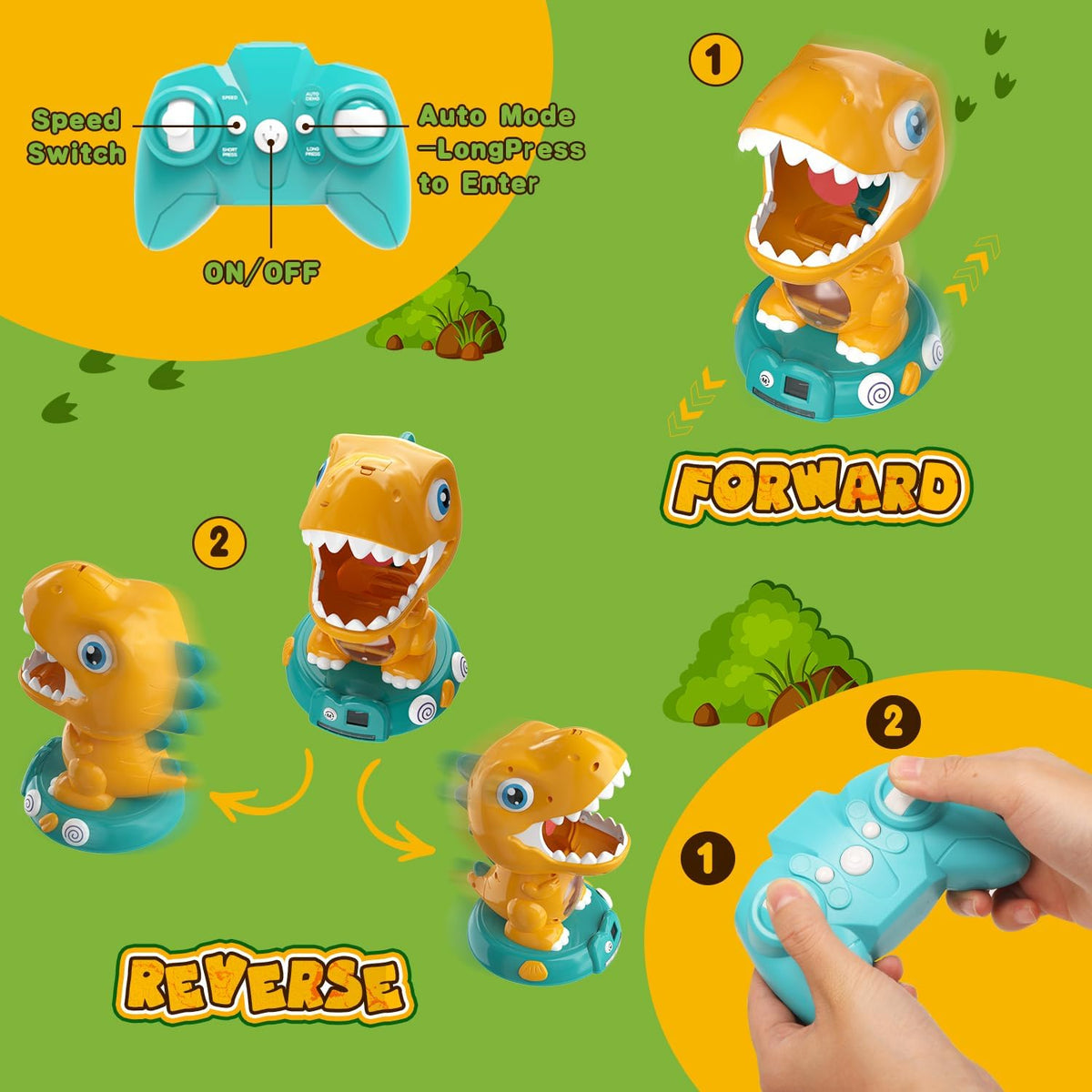 EagleStone T-Rex Dinosaur Shooting Target Game Toys with Air Power - Yellow - image 3