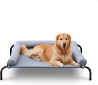 TJSOULER Cooling Elevated Dog Bed with Pillows - XL(48.5x35.5x8)Inches / Grey