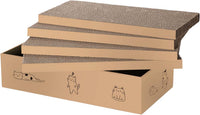 4 Packs in 1 Cat Scratch Pad with Box, Cat Scratcher Cardboard - 4 PCS