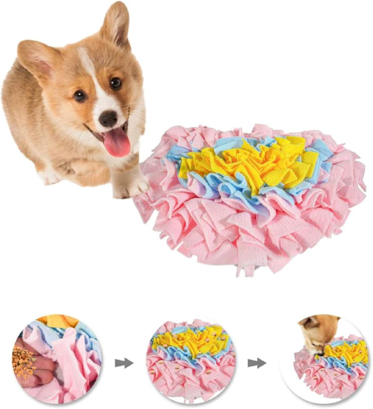 GoFika Small Dogs Slow Feeding Snuffle Foraging Mat Cloth for Puppies