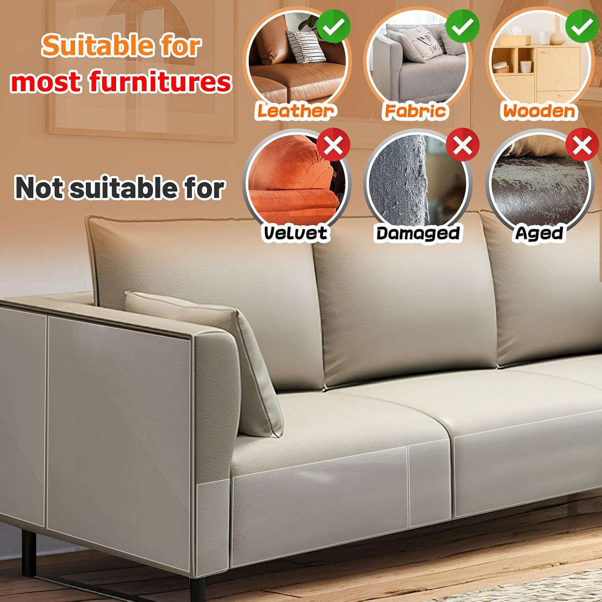 16 Pack 17"x11.8" Cat Scratch Furniture Protector for Leather Couch – Essentials for Cats - 16 Pack-17×11.8in - image 4