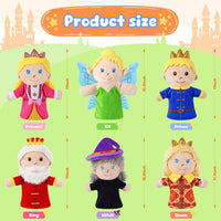 6 Pcs Family Hand Puppets 12 Inch Grandparents, Mom & Dad - 6 Cartoon Characters - image 3