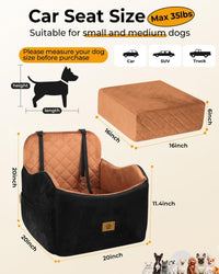 Dog Car Seats for Small Dogs Up to 35 lbs - Black/Brown - image 2