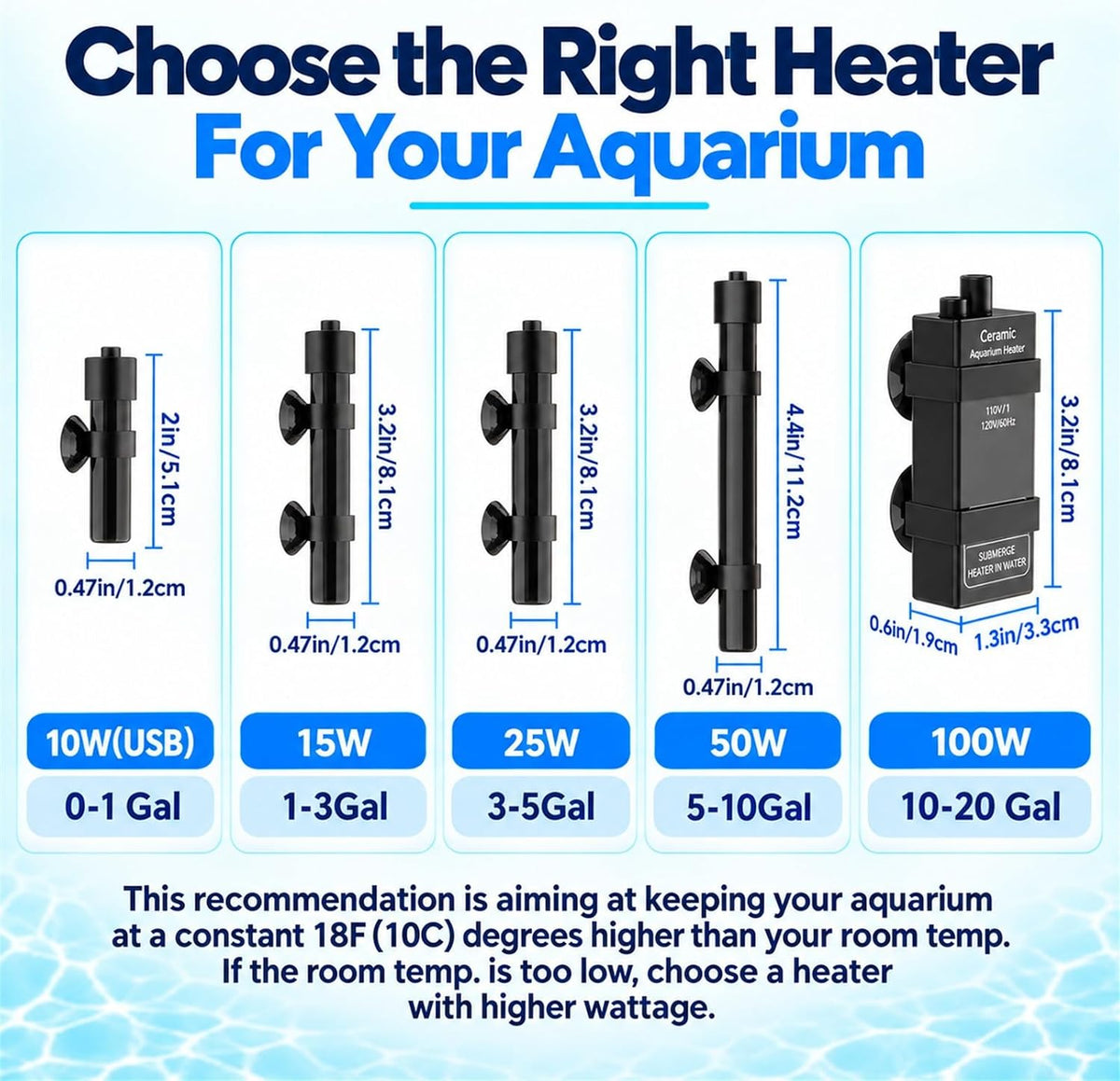 Thumb-Sized 15W Super Mini Aquarium Heater with Digital Display - For Aquariums ≤ 3 Gal - image 4
