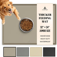 AVERYDAY 32x24 Waterproof Silicone Dog Food Mat - Sand Beige / 32" x 24"