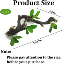 PINVNBY Reptile Corner Branch Resin Climb Tree Branch Decor - S 2PCS green Elliptical leaf - image 3