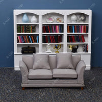 iLAND 1:12 scale dollhouse couch in turquoise blue velvet with two cushions and two pillows - view 15