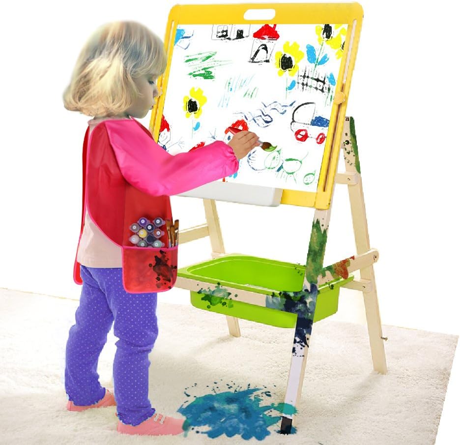 KUUQA Waterproof Children Art Smock Kids Art Aprons – Fun for Kids & Family - Red / 1 - image 4
