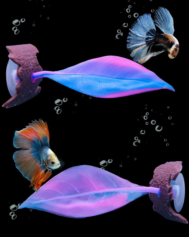 Uniclife Betta Mushroom Hammock Soft Aquarium Rest Bed Fish Breeding - Leaf Hammock / Pink