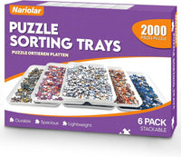 Nariolar extra-large stackable puzzle sorting trays in 6 colors