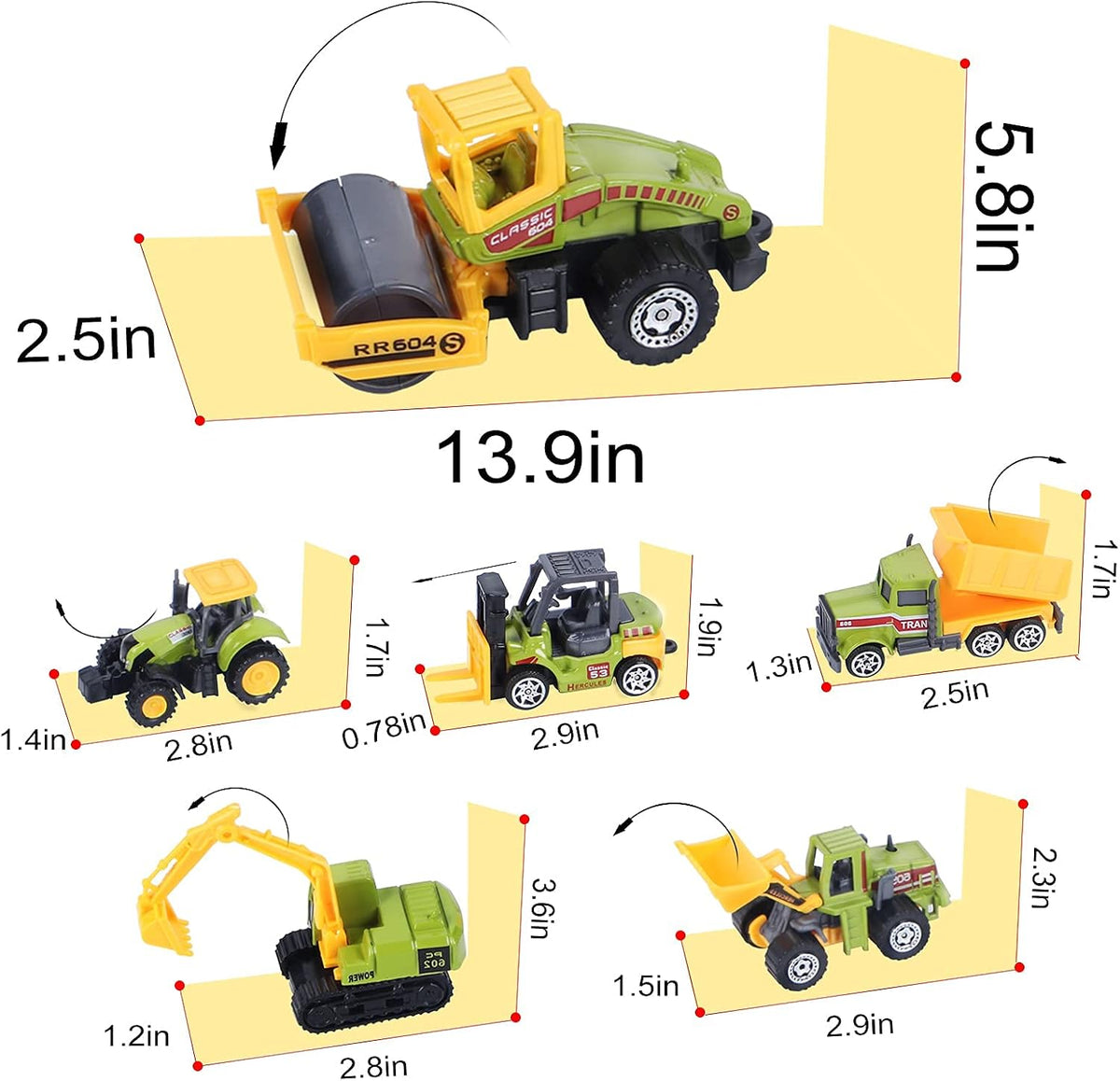 ANDOLO Mini Construction Truck Toy Small Construction Toys Vehicle - image 2