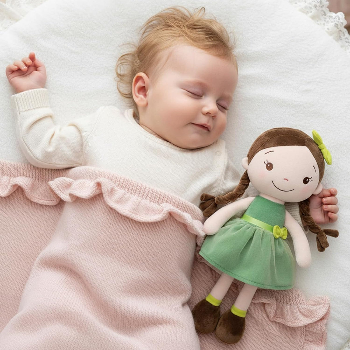 GAGAKU soft baby doll in a floral print rag doll style for toddlers - view 15