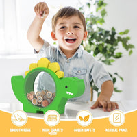 Summidate Wooden Dinosaur Piggy Bank - Green / Standard - image 4