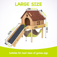3 in 1 Enlarged Guinea Pig Hammock - Brown Roof - image 4