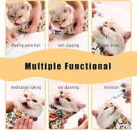27.6" Cat Grooming Wrap,Self-Adherent Cat Wrap for Cutting Nails,Anti-Escape Cat Swaddle Wrap,Multifunctional Anti-Scratch Cat Restraint Wrap for Medicine,Nail Clipping,Ear Cleaning(Within 15lbs)