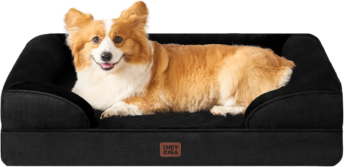 EHEYCIGA Orthopedic Dog Beds Large Sized Dog - Black / 35.0"l X 22.0"w X 6.5"th
