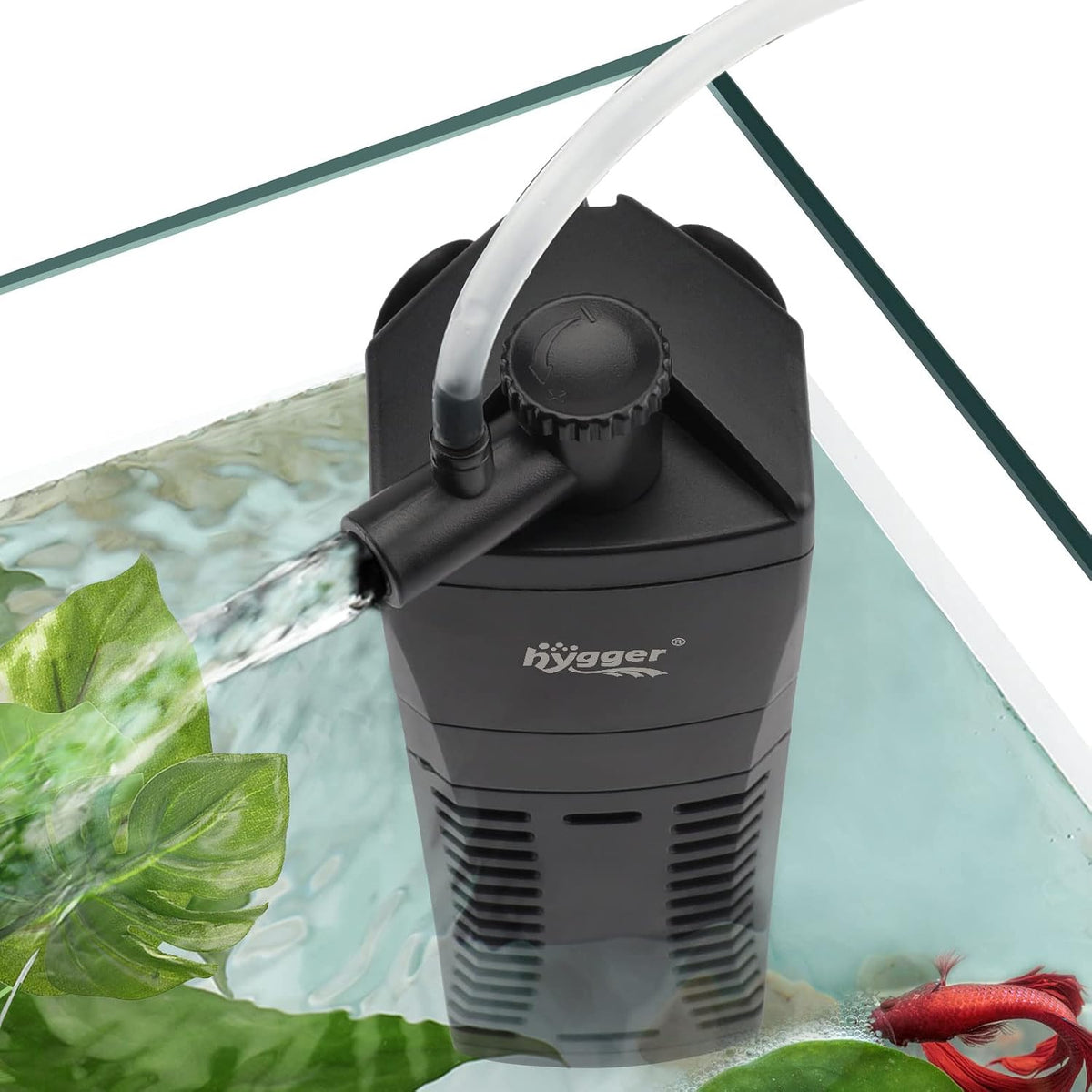 hygger Fish Tank Corner Filter 80GPH for 5~10 Gallon Aquarium – Essentials for Fish - M