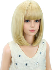 PATTNIUM kids dark blue short bob wig, synthetic with adjustable cap - view 30