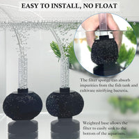 HITOP 2 Pack Aquarium Bio Sponge Filter: Diameter 2.5in Mini - Mini 2.5in-2pack - image 3