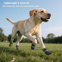 Dog Shoes Lightweight Dog Boots-Breathable Knitted Paw Protector with Adjustable Strap for Hot Pavement, Rain Walking, Hardwood Floors Anti Slip Reduce Noise, Prevent Licking Paws(Green,XL)