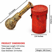collectiblesBuy 6 inch brass spyglass, Dollond London handheld telescope with leather case - view 2