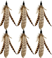 Cat Feather Toys Refills, 6 Pieces Handmade Da Bird Feathers Refill, Cat Wand Replacement Feather - C-6 Pieces Feather Refills