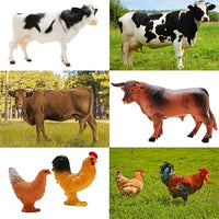 BOLZRA Mini Barn Playset, 66PCS Plastic Animals Figurines and Fence, Farm Figures Farmer Vehicle Toy Truck with Trailer for 3-12 Years Old Kids Boys Girls Toddlers