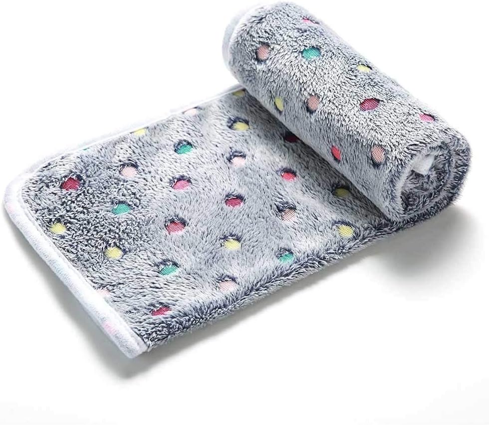 1 Pack 3 Blankets Super Soft Cute Dot Pattern Pet Blanket Flannel - Blue/Purple/Grey / 23x16 inch (Pack of 3) - image 4