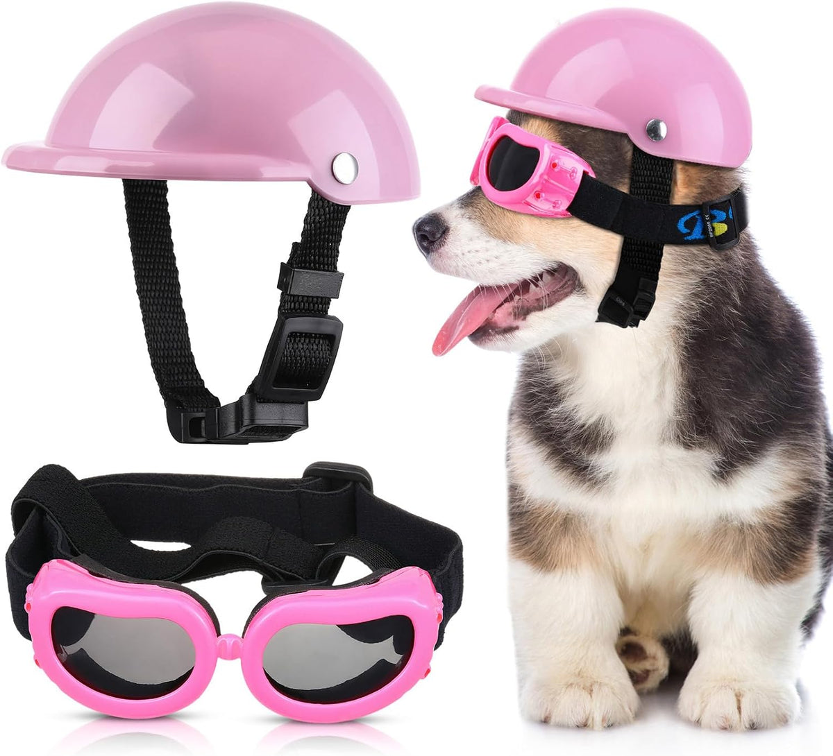 Frienda Dog Helmet and Goggles - S / Pink