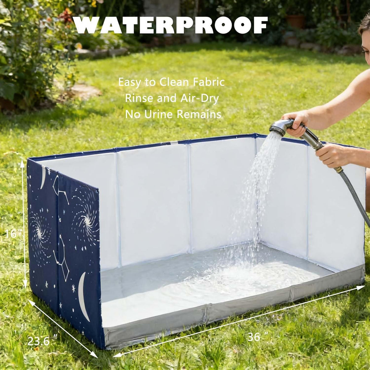 Dog Litter Box with High Walls - Blue star / M-36''Lx23.6''Wx16''H - image 4