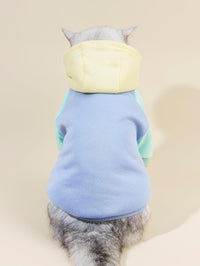Basic Dog Hoodie Sweatshirt Puppy Sweater Warm Cat Costumes Pet - X-Large / Yellow and Blue - image 2