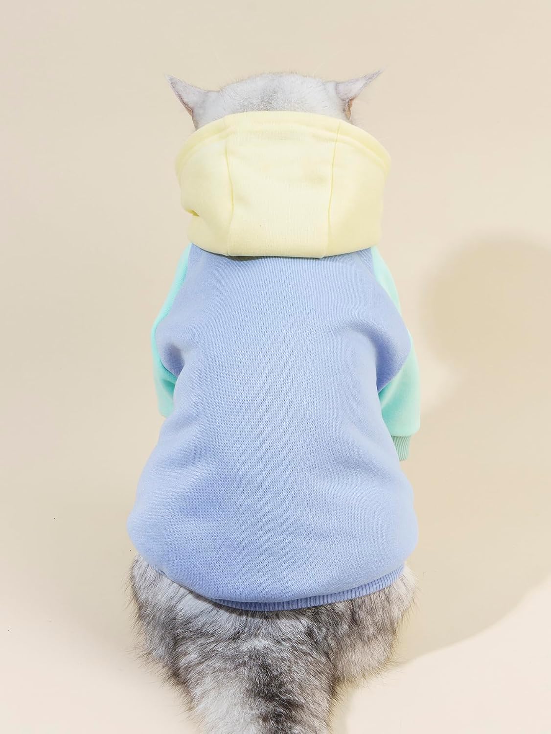 Basic Dog Hoodie Sweatshirt Puppy Sweater Warm Cat Costumes Pet - X-Large / Yellow and Blue - image 2