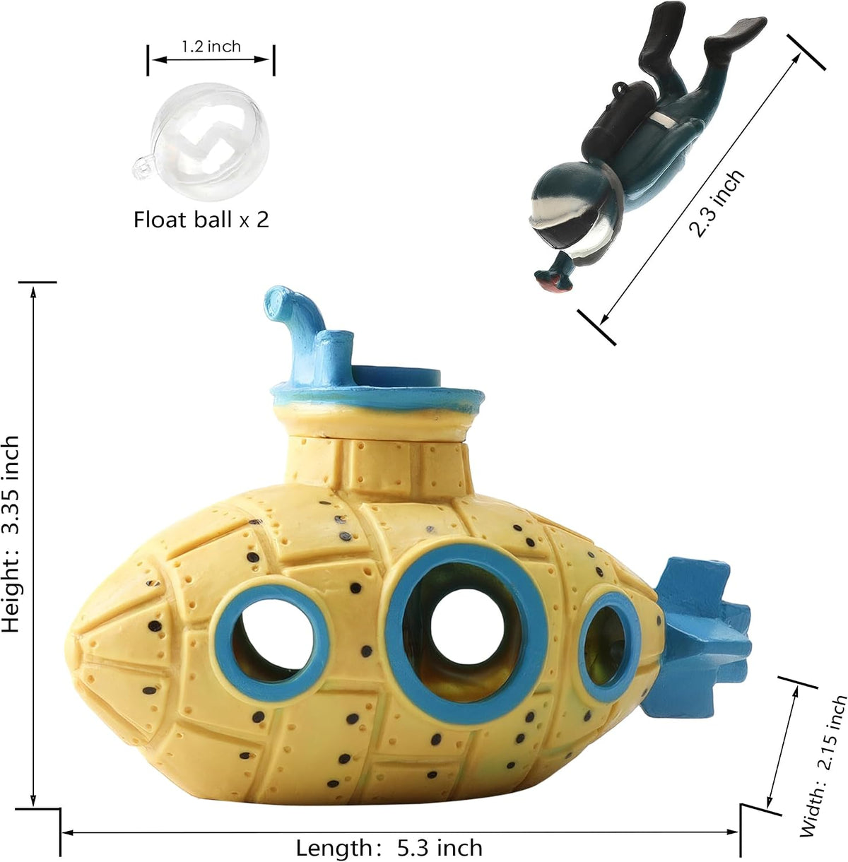2-Pack Floating Little Diver - Yellow Submarine&diver - image 3