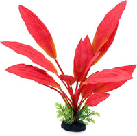 Silk Aquarium Plants, 12 Inch Artificial Silk Plants Decorations – Essentials for Fish - Red / 2 Pack - image 4