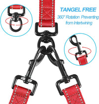 Double Dog Leash, No Tangle Dual Leash - Red - image 2