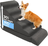 Dog Stairs for High Beds 30-36" H 6-Step Pet Stairs for Large Dogs – Essentials for Dogs - Dark Gray - image 2