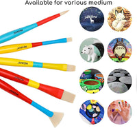 MEEDEN paint brushes set for kids, 5 nylon brushes with colorful wooden handles - view 8