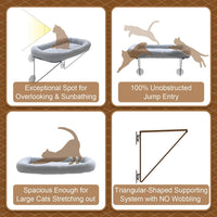 Zakkart Cat Window Perch, 100% Metal Supported from Below – Essentials for Cats - Gray - image 4