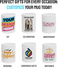 Personalized Coffee Mug – Custom Photo, Text, or Logo Ceramic Mug Tea Cup | Taza Personalizada with Picture or Message | Customized Gift Idea for Men & Women, Mom, Dad, Friends - Black/White | 11oz