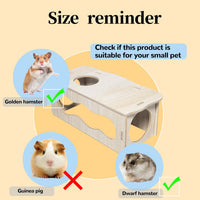 Wooden Hamsters 2-Chamber Hideout-Tunnel Multi Chamber Exploring Toy - M+M - image 3