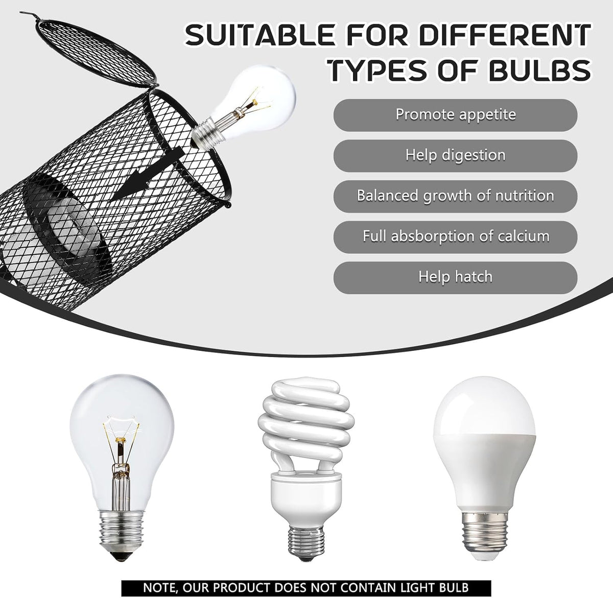 VIHOSE anti-scald metal mesh reptile heat lamp guard with bottom buckle - view 4